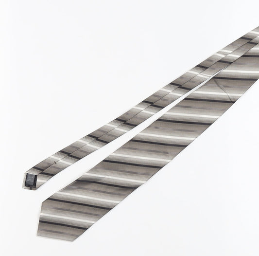Marks and Spencer Grey Striped Silk Men's Tie