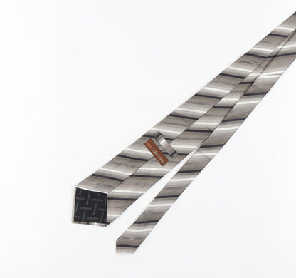 Marks and Spencer Grey Striped Silk Men's Tie