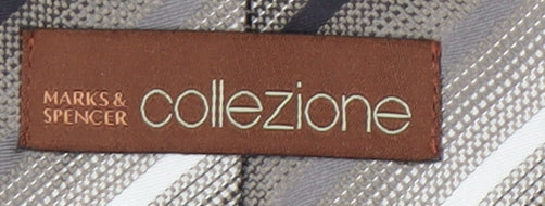 Marks and Spencer Grey Striped Silk Men's Tie