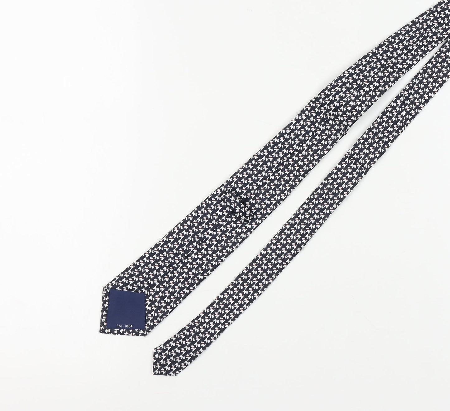 Marks and Spencer Men's Black Houndstooth Silk Tie