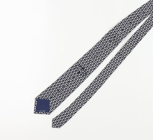 Marks and Spencer Men's Black Houndstooth Silk Tie