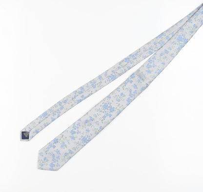Marks and Spencer Men's Blue Floral Silk Tie