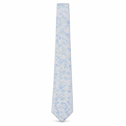 Mens Marks and Spencer Blue Floral 100% Silk  Tie