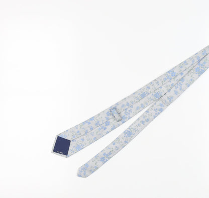 Marks and Spencer Men's Blue Floral Silk Tie