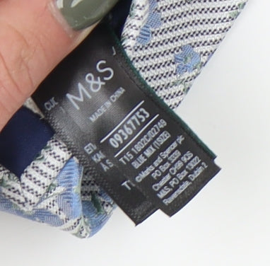 Marks and Spencer Men's Blue Floral Silk Tie