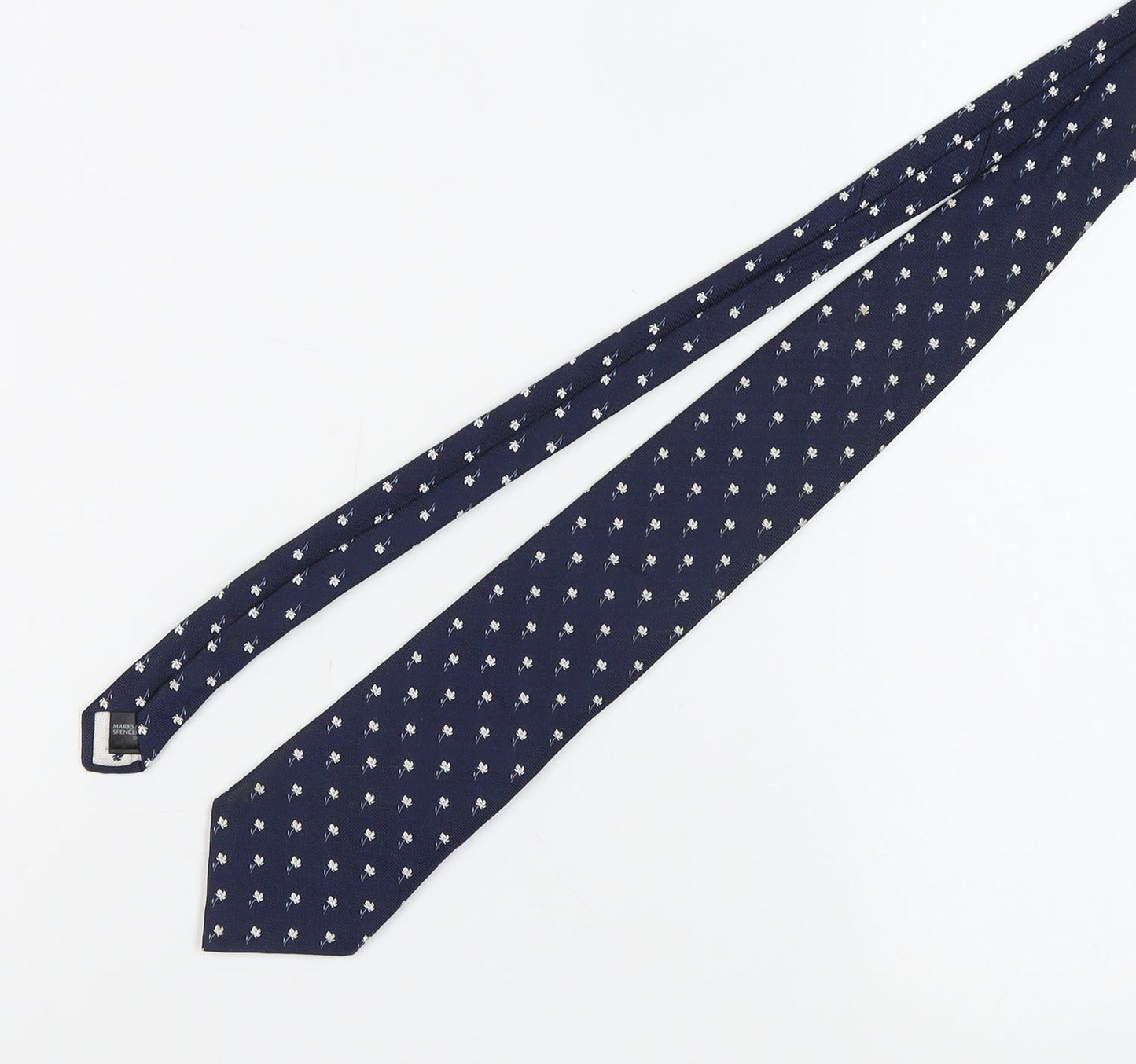 Marks and Spencer Blue Silk Floral Men's Tie One Size