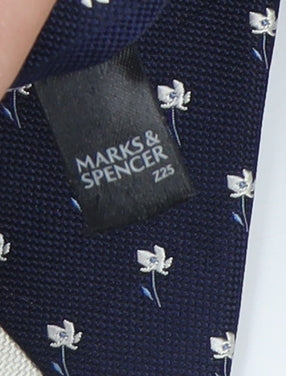 Marks and Spencer Blue Silk Floral Men's Tie One Size