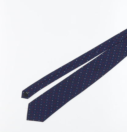 Woodstock Men's Blue Silk Slim Polka Dot Tie