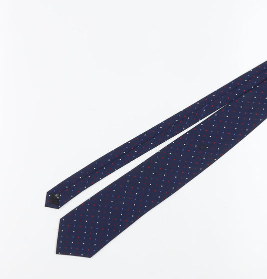 Woodstock Men's Blue Silk Slim Polka Dot Tie