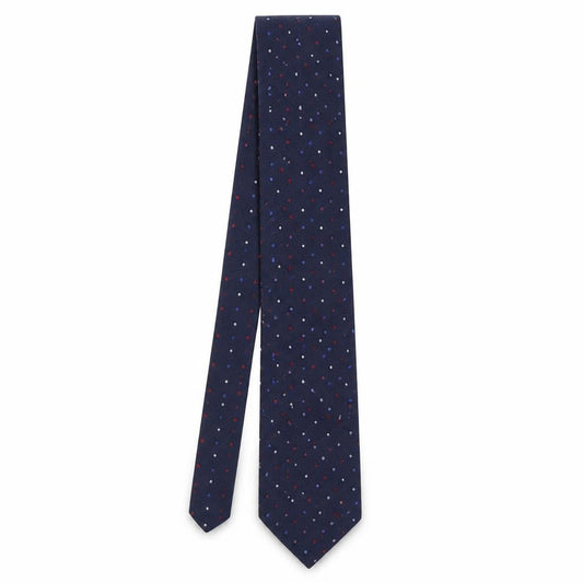 Mens Woodstock Blue Polka Dot 100% Silk Slim Tie