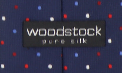 Woodstock Men's Blue Silk Slim Polka Dot Tie