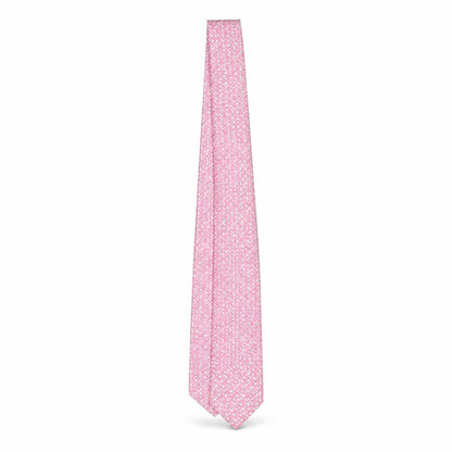 Mens Marks and Spencer Pink Geometric 100% Silk Slim Tie