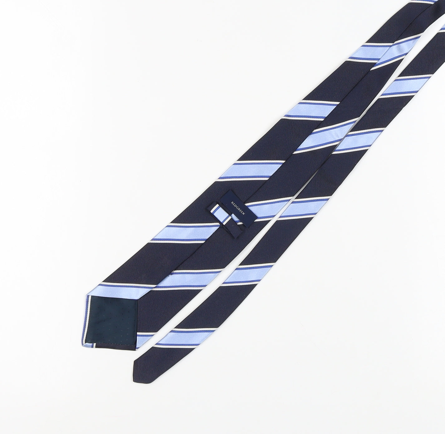 Redgreen Men's Blue Striped Silk Slim Tie