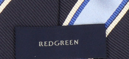 Redgreen Men's Blue Striped Silk Slim Tie