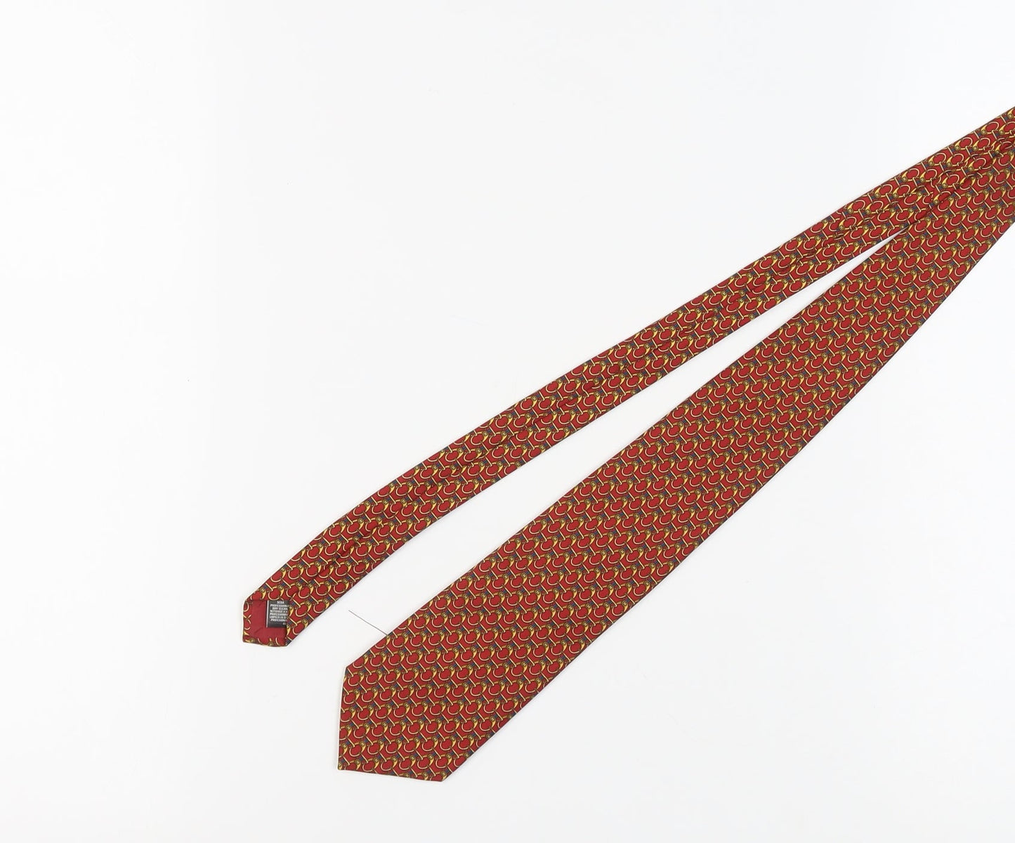 Marks and Spencer Red Silk Geometric Men's Tie