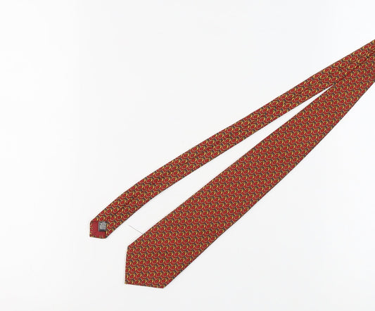 Marks and Spencer Red Silk Geometric Men's Tie