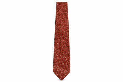 Mens Marks and Spencer Red Geometric 100% Silk  Tie