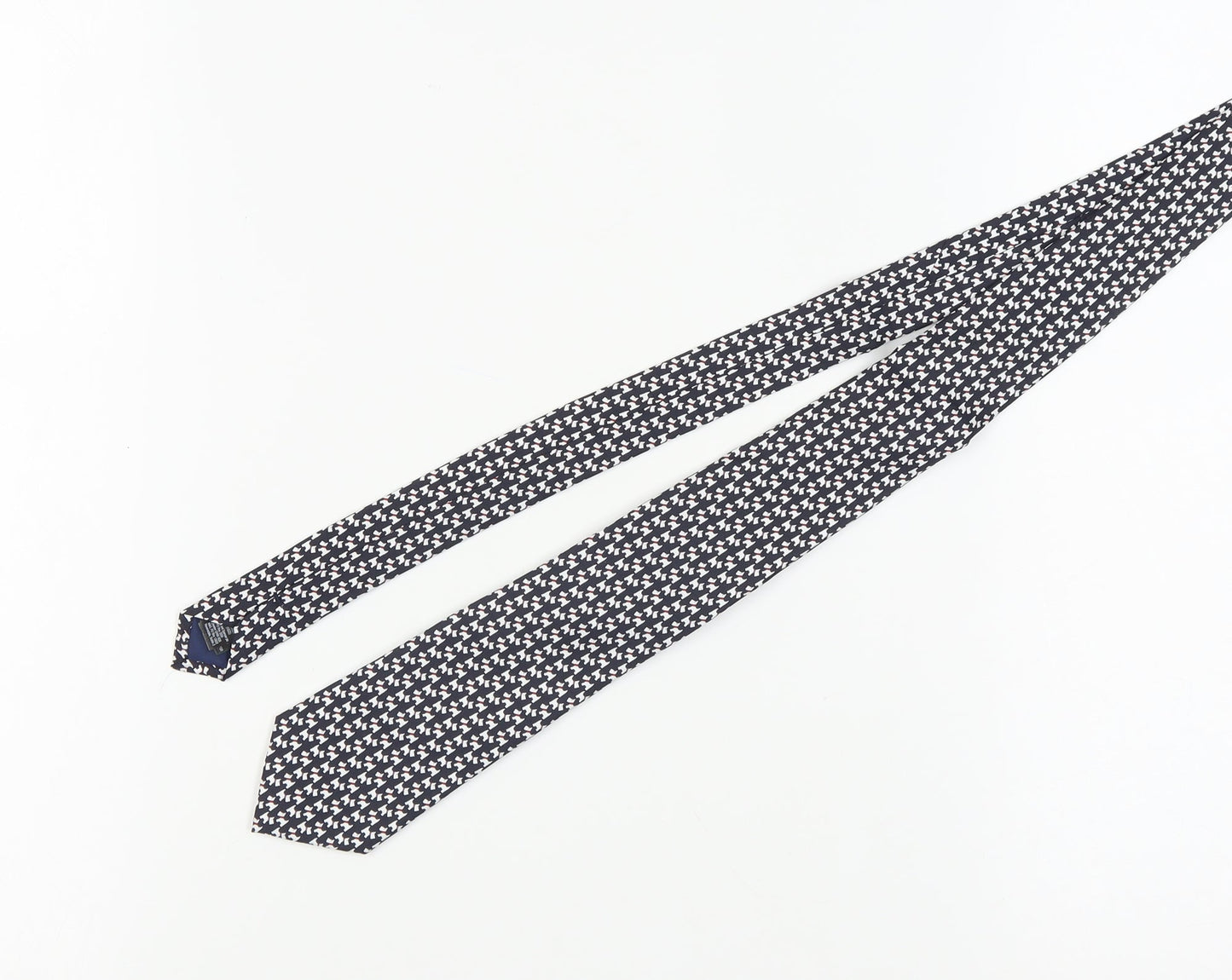 Marks and Spencer Men's Black Houndstooth Silk Tie