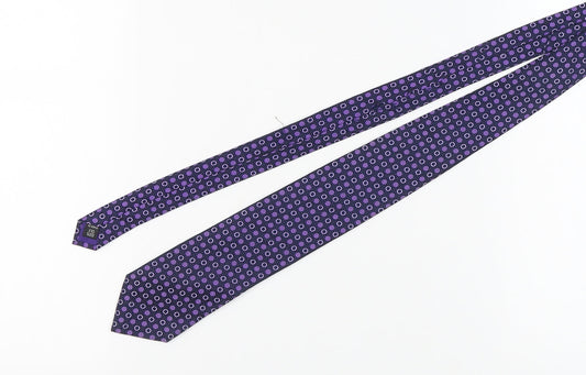 Thomas Nash Purple Geometric Silk Tie for Men