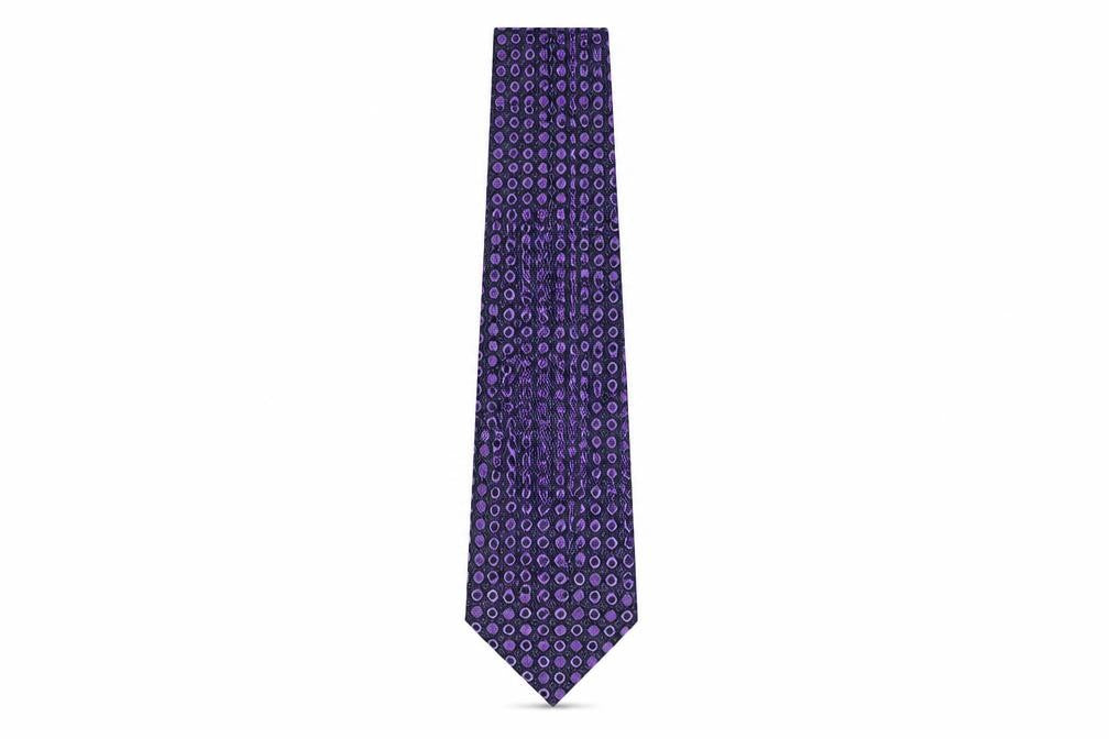 Mens Thomas Nash Purple Geometric 100% Silk  Tie