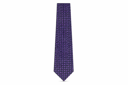 Front view of Thomas Nash Purple Geometric Silk Tie for Men