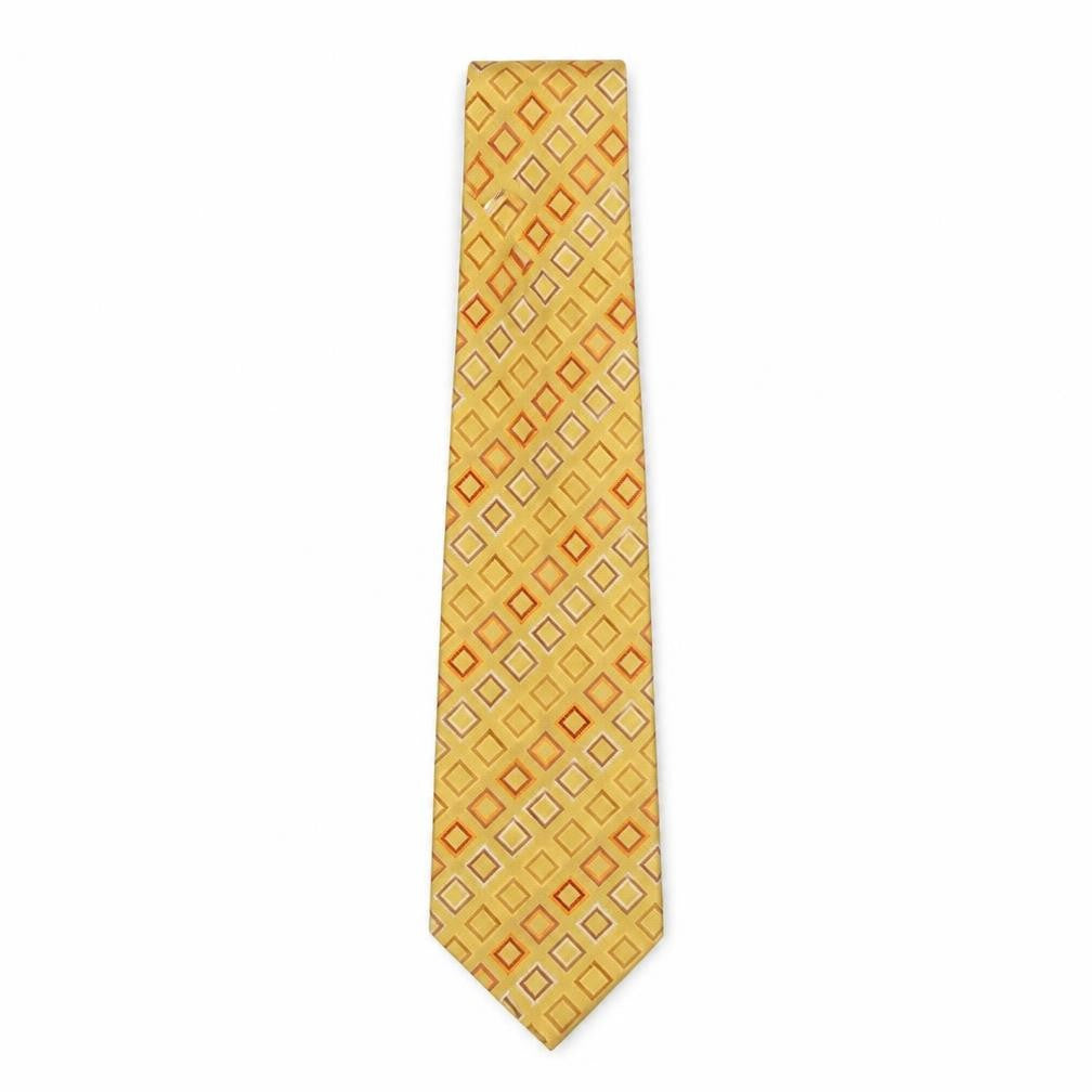 Mens Ted Baker Yellow Geometric 100% Silk  Tie