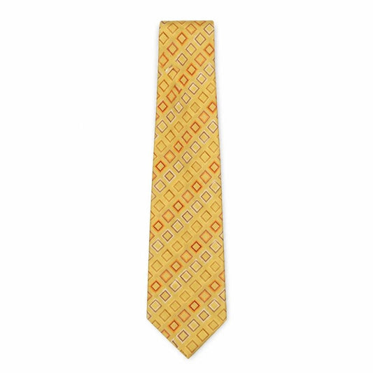 Mens Ted Baker Yellow Geometric 100% Silk  Tie