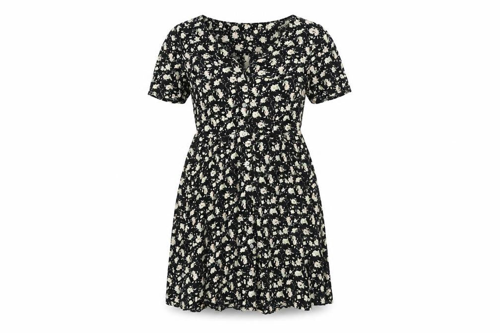 Louche Women's Black Floral XS Shirt Dress
