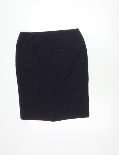Marks and Spencer Women's Blue Check Pencil Skirt Size 14