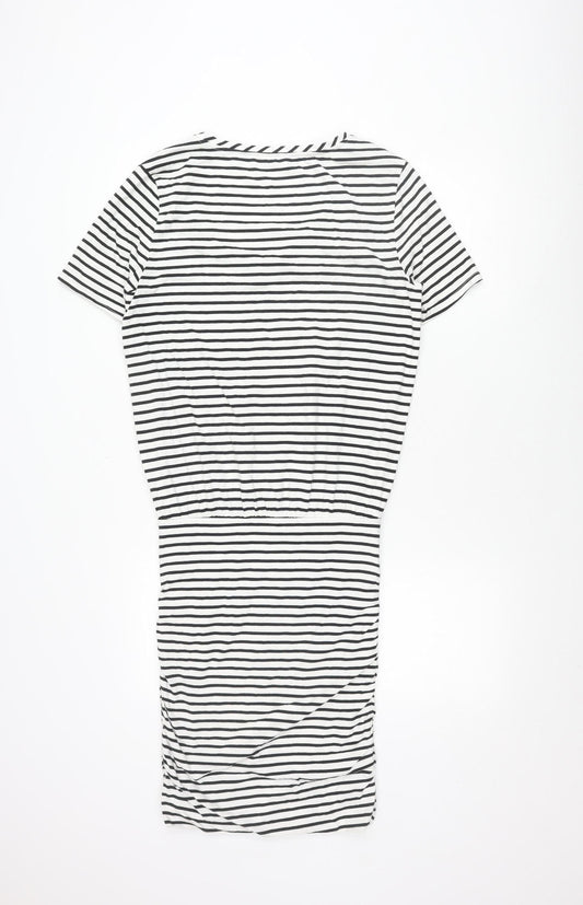 Hush Women's Black & White Striped T-Shirt Dress