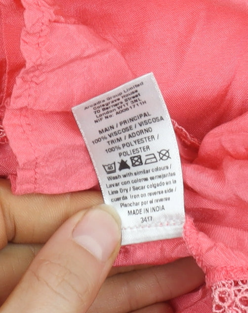 Miss Selfridge Women’s Pink Embroidered Shift Dress