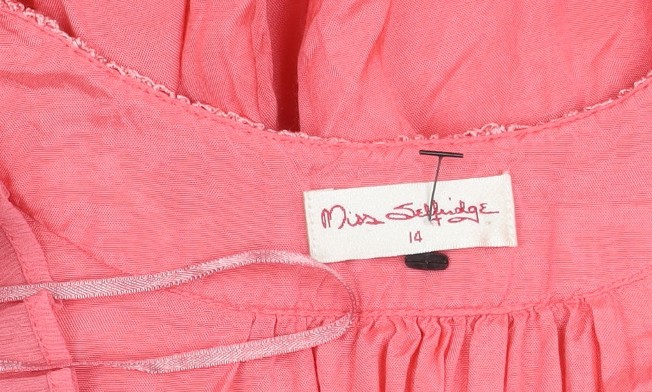 Miss Selfridge Women’s Pink Embroidered Shift Dress
