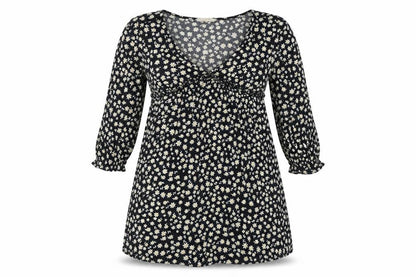 Beyond Words Women's Black Floral A-Line Dress, Size S