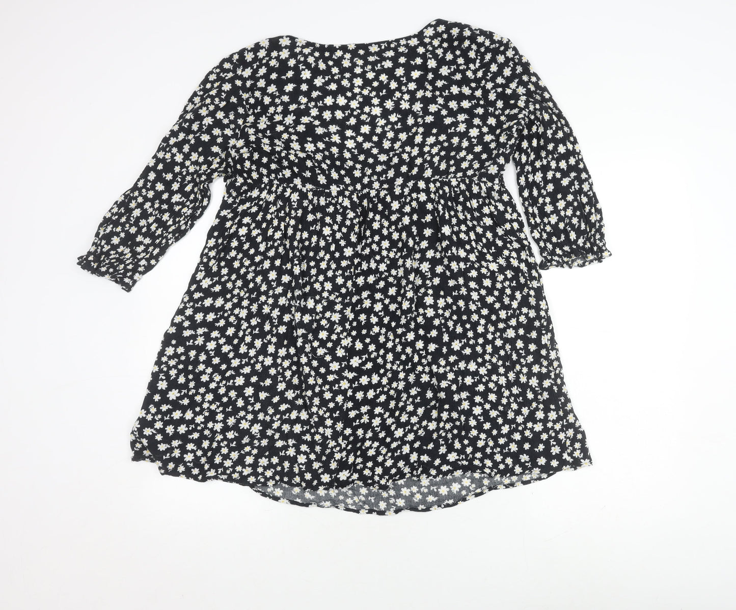 Beyond Words Women's Black Floral A-Line Dress, Size S