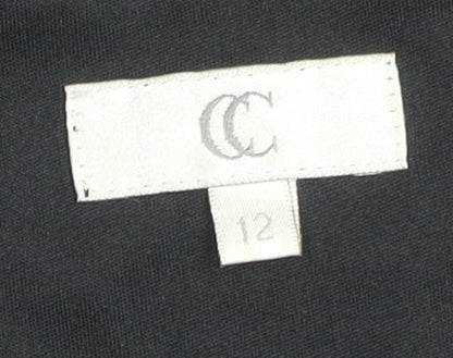 CC Women's Black A-Line Embroidered Dress Size 12