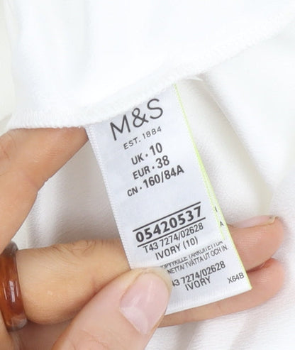 Womens UK Size 10 Marks and Spencer Ivory  Blouse
