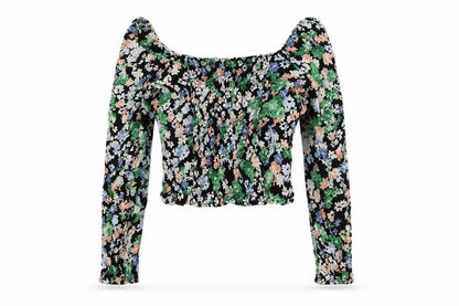 Womens UK Size 10 H&M Multicoloured Cropped Blouse