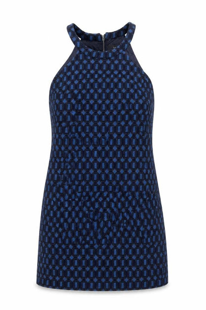 Next Women's Blue Geometric Sheath Dress Size 12