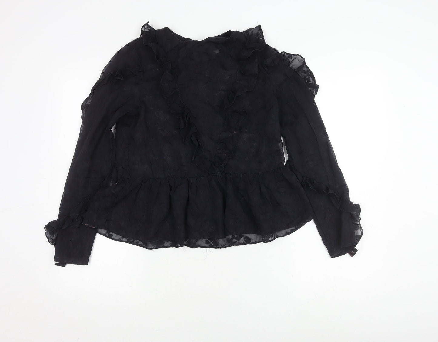 Womens UK Size 8 H&M Black Basic Blouse