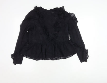 Womens UK Size 8 H&M Black Basic Blouse