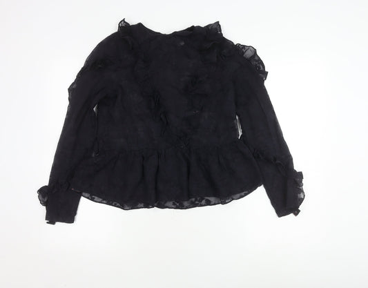 Womens UK Size 8 H&M Black Basic Blouse