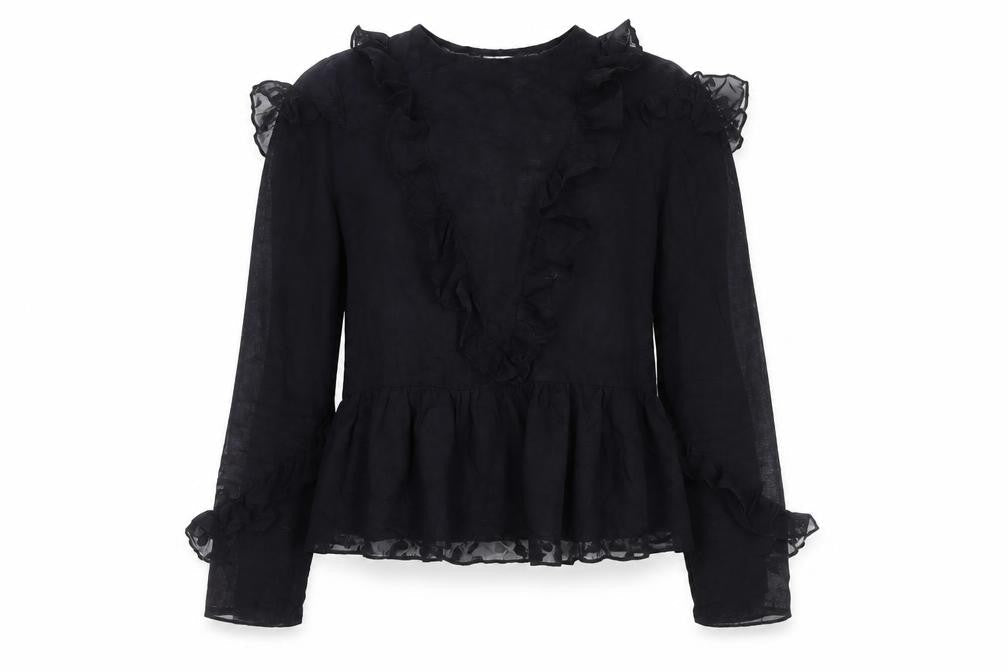 Womens UK Size 8 H&M Black Basic Blouse