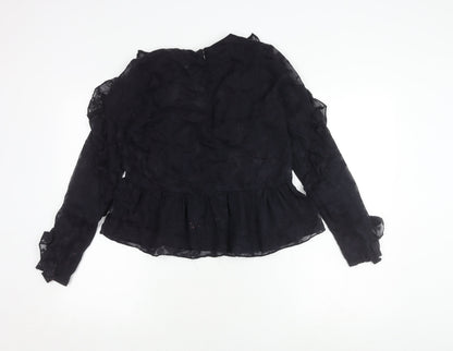Womens UK Size 8 H&M Black Basic Blouse