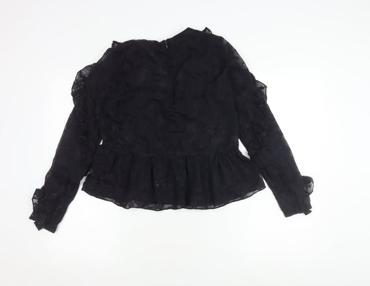 Womens UK Size 8 H&M Black Basic Blouse