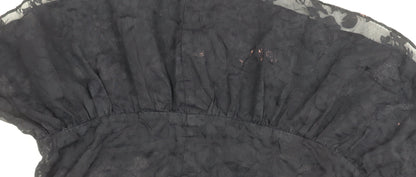 Womens UK Size 8 H&M Black Basic Blouse