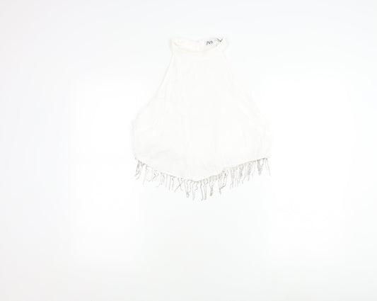 Womens UK Size S Zara White Camisole Blouse