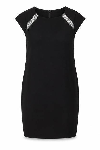 Mango Black Sheath Dress Women Size 8 Sleeveless Sequin