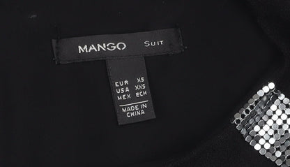 Mango Black Sheath Dress Women Size 8 Sleeveless Sequin