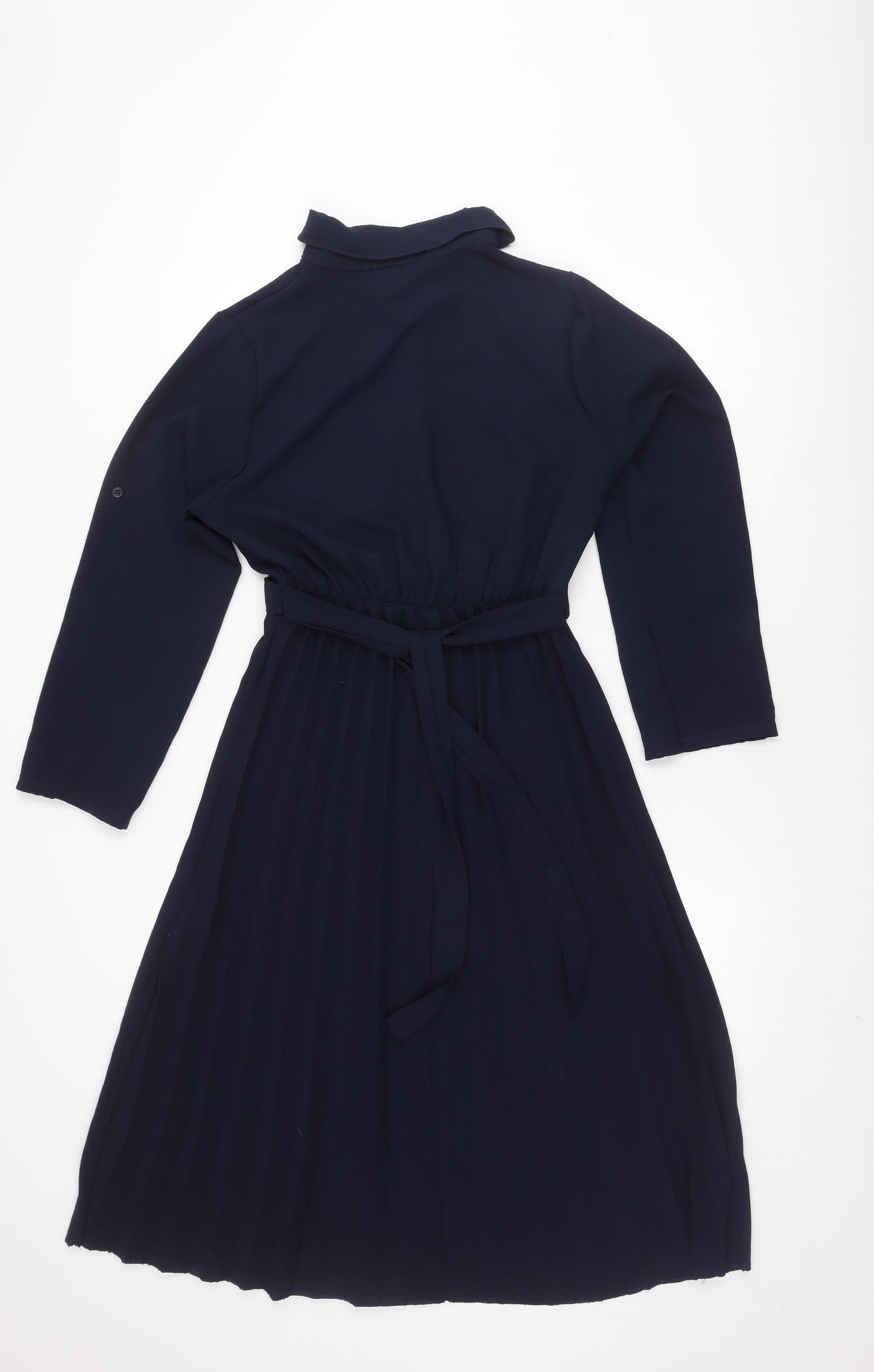 Mela London Women's Blue Belted Collared Dress