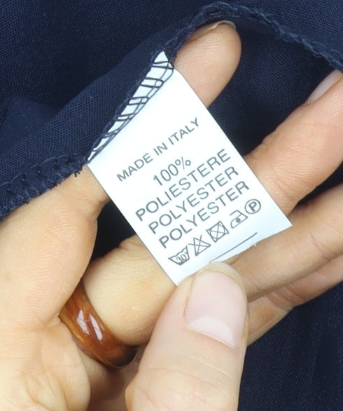 Mela London Women's Blue Belted Collared Dress